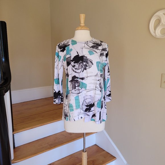 Jess & Jane Contemporary 3/4 Sleeve Stretchy Tunic Top. Size S - Picture 1 of 8